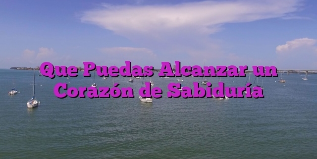 Que Puedas Alcanzar un Corazón de Sabiduría