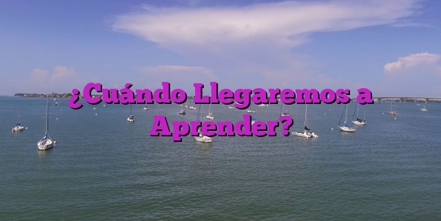 ¿Cuándo Llegaremos a Aprender?