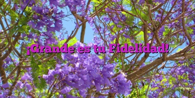 ¡Grande es tu Fidelidad!