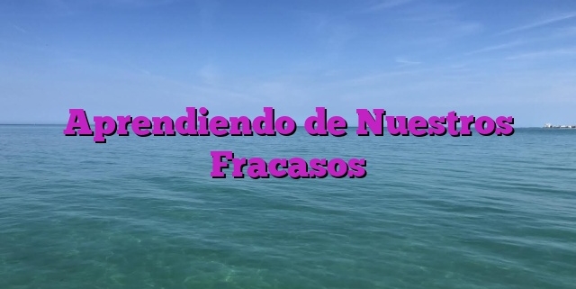 Aprendiendo de Nuestros Fracasos