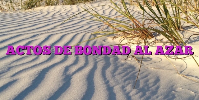 ACTOS DE BONDAD AL AZAR