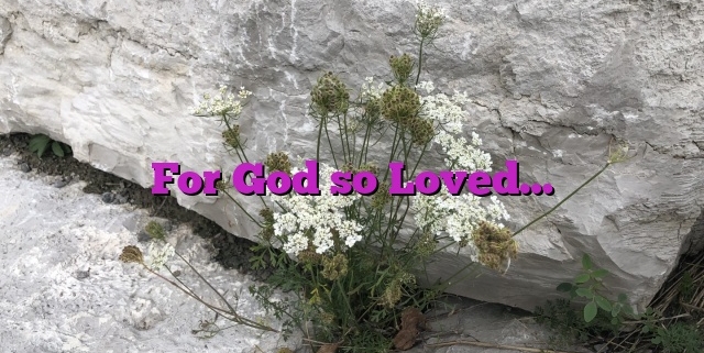 For God so Loved…