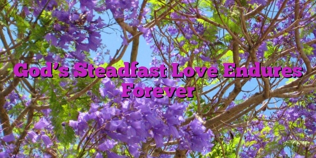 God’s Steadfast Love Endures Forever