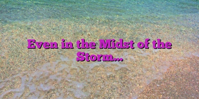 Even in the Midst of the Storm…